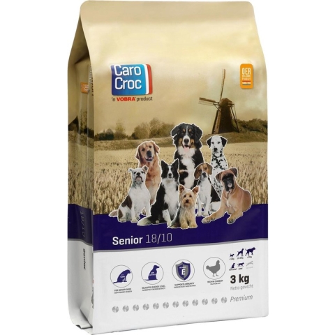 Carocroc Senior Silver 18/10 - Hondenvoer - 3 kg