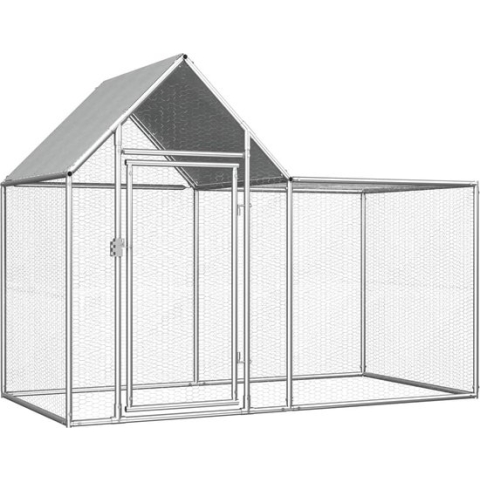 vidaXL-Kippenren-2x1x1,5-m-gegalvaniseerd-staal