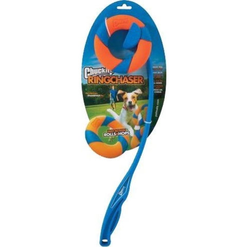 Chuckit! Ring Chaser Launcher - Apporteerstok - Werpstok - Hondenspeelgoed - 56 cm - Kunststof - Blauw/Oranje