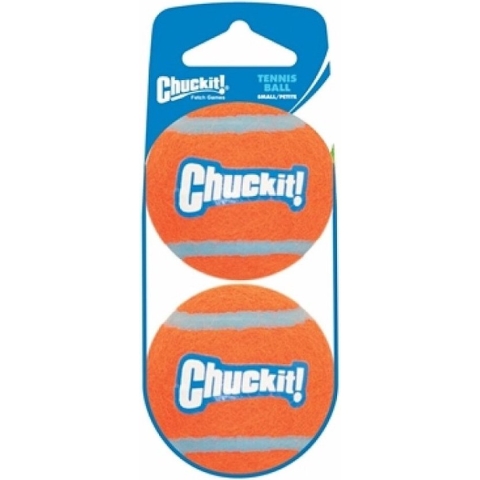 Chuckit! Tennis Ball - Hondenspeelgoed - Hondenbal - Natuurlijk rubberen kern - Large - Ø7 cm - Oranje/Blauw - 2 Stuks