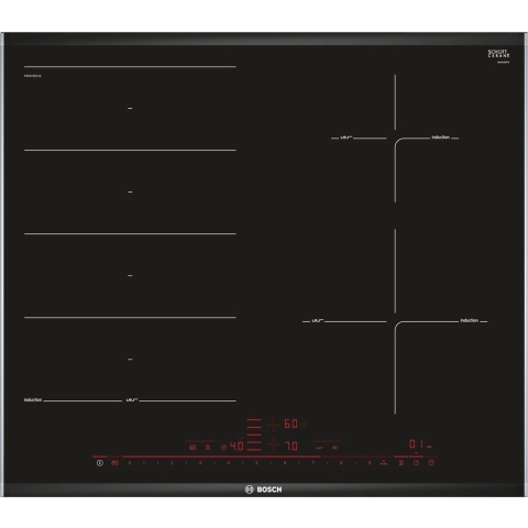 Bosch PXE675DC1E kookplaat Zwart, Roestvrijstaal Ingebouwd Zone van inductiekookplaat 4 zone(s)