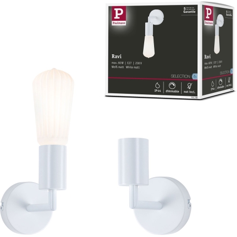 Paulmann Ravi 71138 Wandlamp E27 Wit (mat)