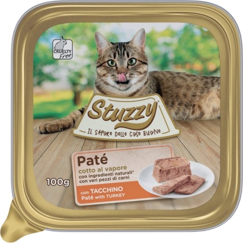 Stuzzy Kalkoen - Kat - Natvoer - 32 x 100 gr