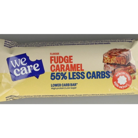 5x WeCare Lower Carb Bar Fudge Caramel 60 gr