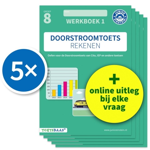 Doorstroomtoets Rekenen - Werkboek 1 + Online video-uitleg (set van 5) (Paperback)