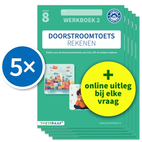 Doorstroomtoets Rekenen - Werkboek 2 + Online video-uitleg (set van 5) (Paperback)