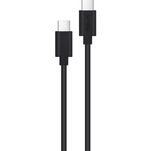 Philips - USB-C naar USB-C Kabel - DLC3104C/03 - 1.2 Meter Kabel - Opladen en Synchroniseren - Reservekabel - Zwart