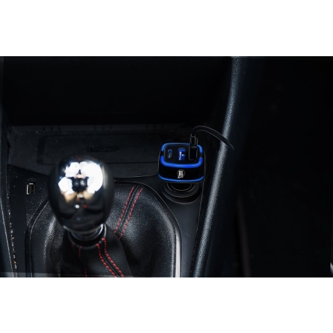 All Ride Autolader USB - 2x USB-A en USB-C Aansluiting - Power Delivery/ Fast Charge 18W - Aansluiting op Sigarettenaansteker Auto - Kunststof - Zwart