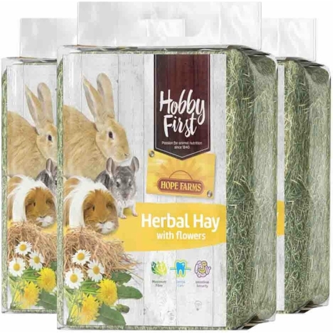 3x HobbyFirst Hope Farms Herbal Hay Bloemen 1 kg