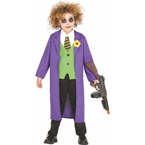 Luxe paarse horror clown the Joker verkleedkostuum - outfit - kinderen - halloween 5-6 jaar (110-116) -
