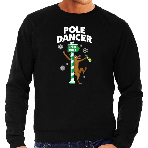 Foute humor Kersttrui paaldanser rendier Kerst sweater zwart voor heren XL -