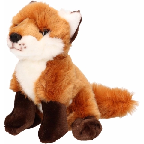 Nature Planet pluche knuffel - rode vos - 18 cm - dieren knuffels - vossen - bosdieren -