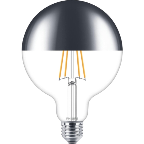 Philips LED Globe G125 E27 7,2-50W 2700K Kopspiegel filament dimbaar blister - 5103504