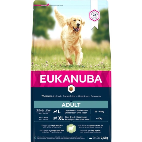 Eukanuba - Honden Droogvoer - Hond - Euk Dog Adult Large Lamb&rice 2,5kg - 1st