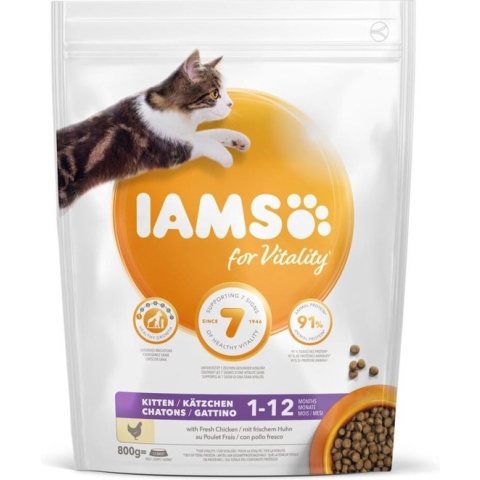 Iams kat kitten & junior kip - 800 gr