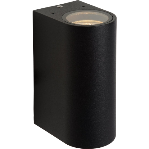 Lucide BOOGY - Wandspot / Wandlamp Binnen/Buiten - 2xGU10 - IP44 - Zwart