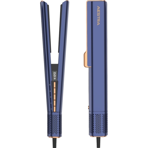Hairstrait Pro aestra 2 in 1 Stijltang met Föhn - GEEN HITTESCHADE - 110.000RPM Motor - Geschikt voor alle Haartypes - 2025 Model - Navy