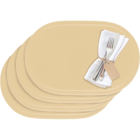 Westmark Set van 4 placemats, 45,5 x 29 cm, vinyl, beige, Saleen-collectie: Fun