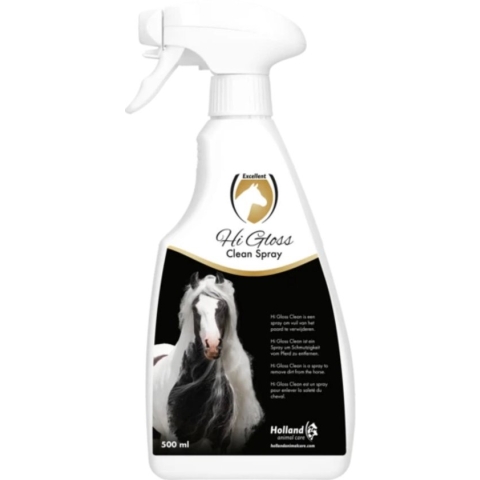 Excellent Hi Gloss Clean Spray - Voor het verwijderen van vuil op het paard - Geschikt voor paarden - 500 ml