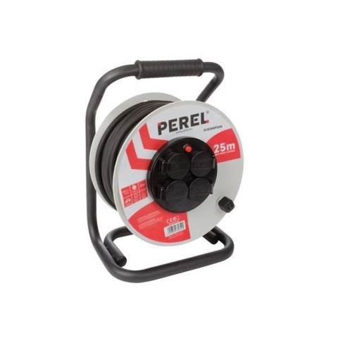 Professionele neopreen kabelhaspel 25 m 3g2.5 4 stopcontacten penaarde - Velleman