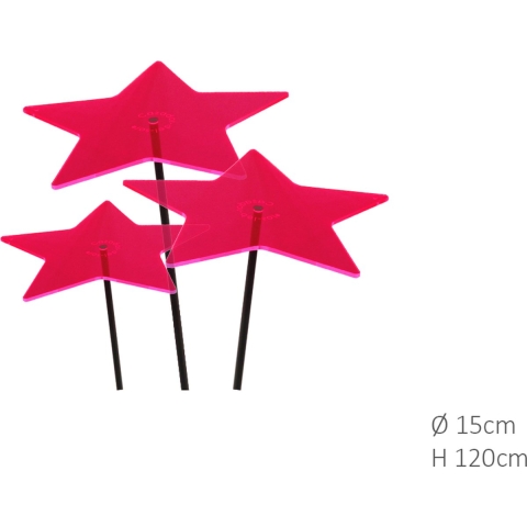 3 stuks! Zonnevangers Ster Rood-Roze (kleur fuchsia) medium 120x15 cm Cazador Del Sol - Cazador del sol