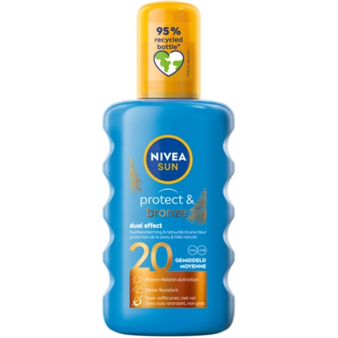 3x Nivea Sun Protect&Bronze Zonnespray SPF 20 200 ml