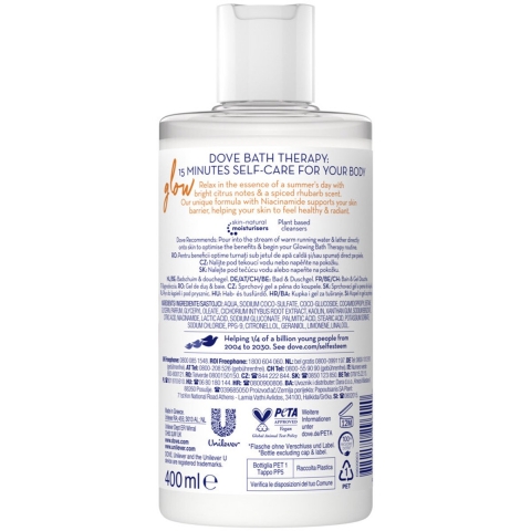 3x Dove Bath Therapy Glow Badschuim&Douchegel 400 ml
