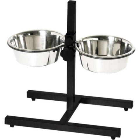 Nobby h-standaard en eetbakken in hoogte verstelbaar zwart 25 cm - 1 ST