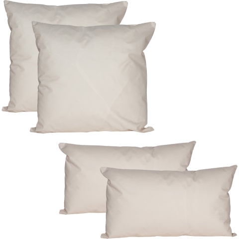 Anna's Collection Buiten of tuin sier kussens - 4x stuks - zand/beige - 2 maten - binnen/buiten -
