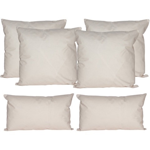 Anna's Collection Buiten of tuin sier kussens - 6x stuks - zand/beige - 2 maten - binnen/buiten -