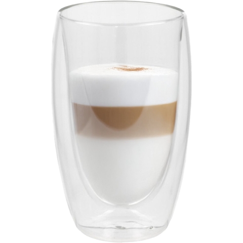 Gerimport Theeglazen Luz - 12x - dubbelwandig - 450 ml - D9 x H15 cm -