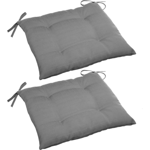 Hesperide Stoelkussens - Set van 2x stuks - binnen/ buiten stoelen - grijs - 40x4 cm -