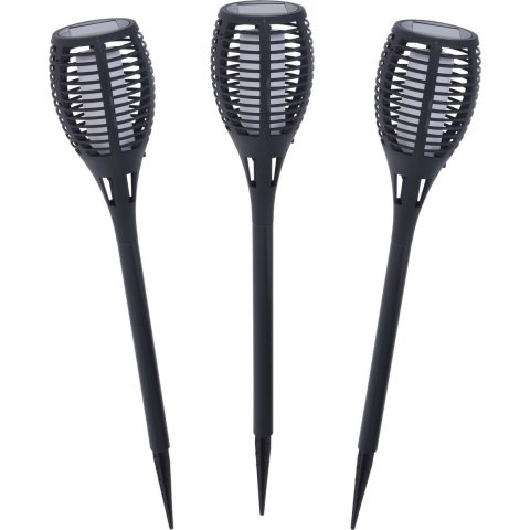 Set van 6x stuks tuinfakkels vlam effect op zonne-energie van 48 cm -