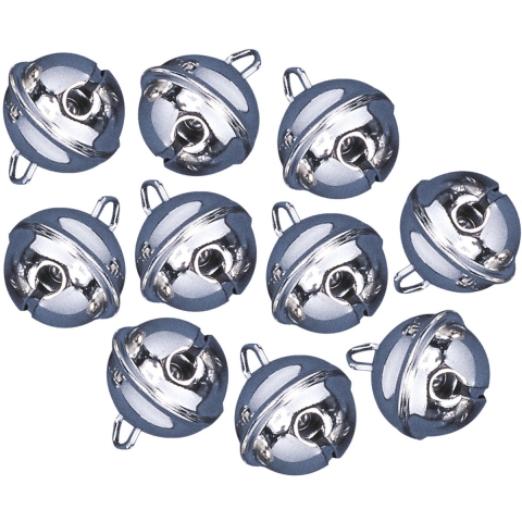 Rayher Hobby belletjes - 30x stuks - metaal - zilver - met oog - 19 mm - Kersmuts belletjes - Katten -