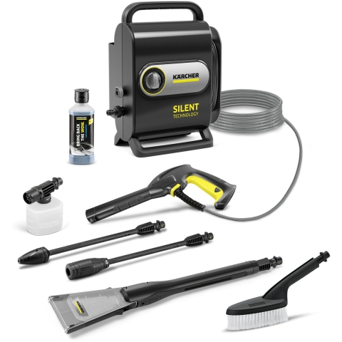 Krcher - K Silent Anniversary Edition hogedrukreiniger - 420 l/u - 130 Bar - incl. eco!Booster, wasborstel, foam jet en reinigingsmiddel - 5 jaar garantie