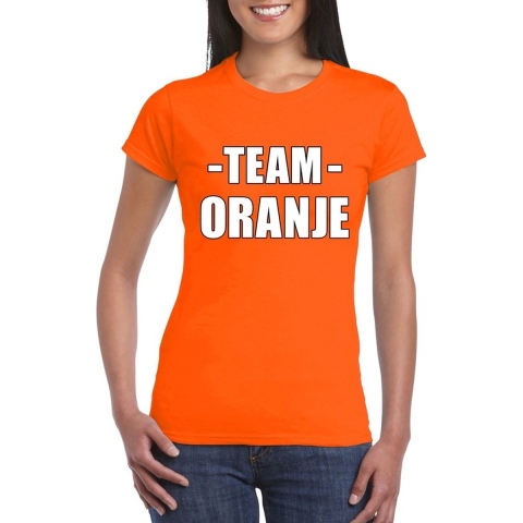 Sportdag team oranje shirt dames XS -