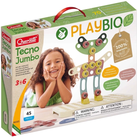 Quercetti Bouwwerf Speelset - PlayBio Tecno Jumbo - 45 Onderdele - Quercetti - OneSize - Creatieve Speelset