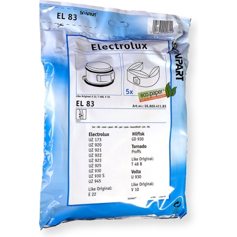 Scanpart stofzuigerzakken 5 stuks - Geschikt voor Electrolux - E22 E22N ES100 - Alternatief