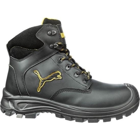 PUMA Borneo Black Mid 630411-46 Hoge veiligheidsschoenen S3 Schoenmaat (EU): 46 Zwart, Geel 1 stuk(s)