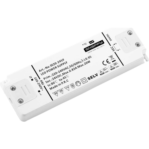 Dehner Elektronik SS 20-24VF LED-transformator Constante spanning 20 W 0.83 A 24 V/DC Geschikt voor meubels, Overbelastingsbescherming, Overspanning 1 stuk(s)