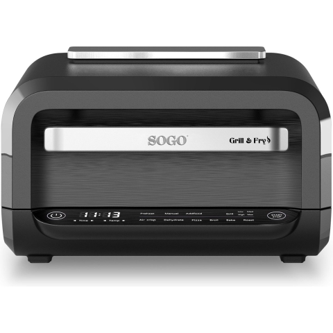 SOGO Human Technology Tafelgrill 4 l 1700 W max. Oververhittingsbeveiliging, Timerfunctie, Traploze temperatuurregeling, BPA-vrij Zwart, RVS