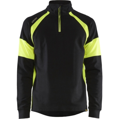 Blåkläder Sweatshirt met High-Vis zones 35501158 | Zwart/High-Vis Geel | Maat 3XL - 7330509775295