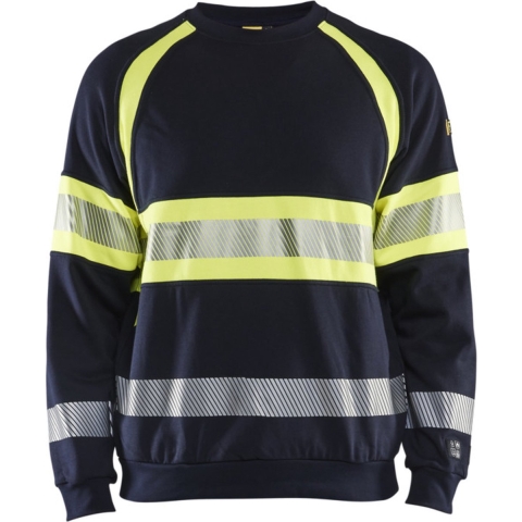 Blåkläder Multinorm Sweatshirt 34591762 | Marine/High-Vis Geel | Maat 4XL - 7330509725993