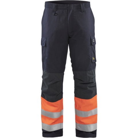 Blåkläder Multinorm winterwerkbroek 18691513 | Marineblauw/Oranje | Maat 48 - 7330509716816