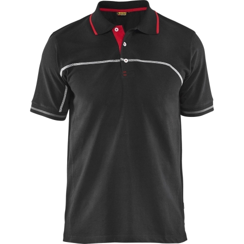 Blåkläder Poloshirt 33891050 | Zwart/Rood | Maat L - 7330509479872