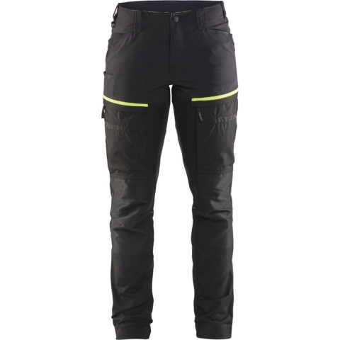 Blåkläder Servicewerkbroek met stretch voor dames 71661845 | Zwart/High-Vis Geel | Maat 48 - 7330509800089