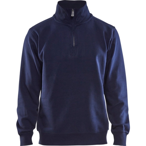 Blåkläder Sweatshirt Jersey 1/2 rits 33651048 | Marineblauw | Maat S - 7330509352205