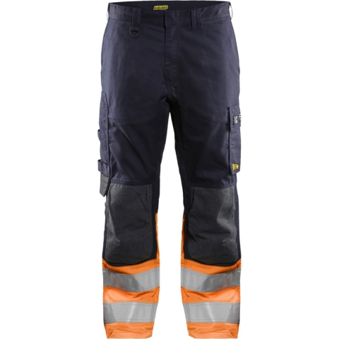 Blåkläder Multinorm inherent werkbroek 14881513 | Marineblauw/Oranje | Maat 56 - 7330509720431