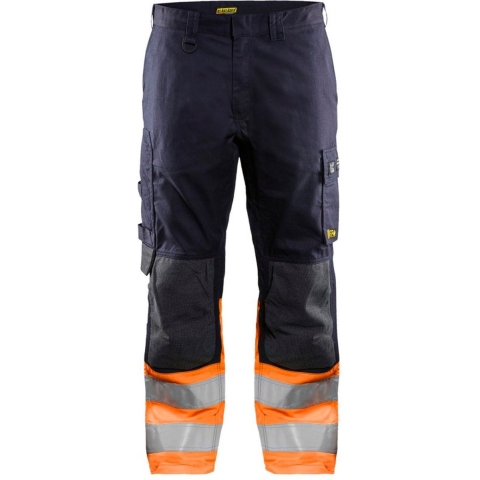 Blåkläder Multinorm inherent werkbroek 14881513 | Marineblauw/Oranje | Maat 58 - 7330509720448