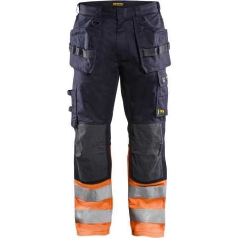 Blåkläder Multinorm inherent werkbroek 14891513 | Marineblauw/Oranje | Maat 48 - 7330509720585